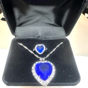 💙💙 Titanic Jewelry Set - Heart of the Ocean Necklace and Ring. 💙💙